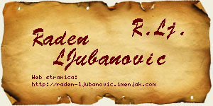 Raden LJubanović vizit kartica